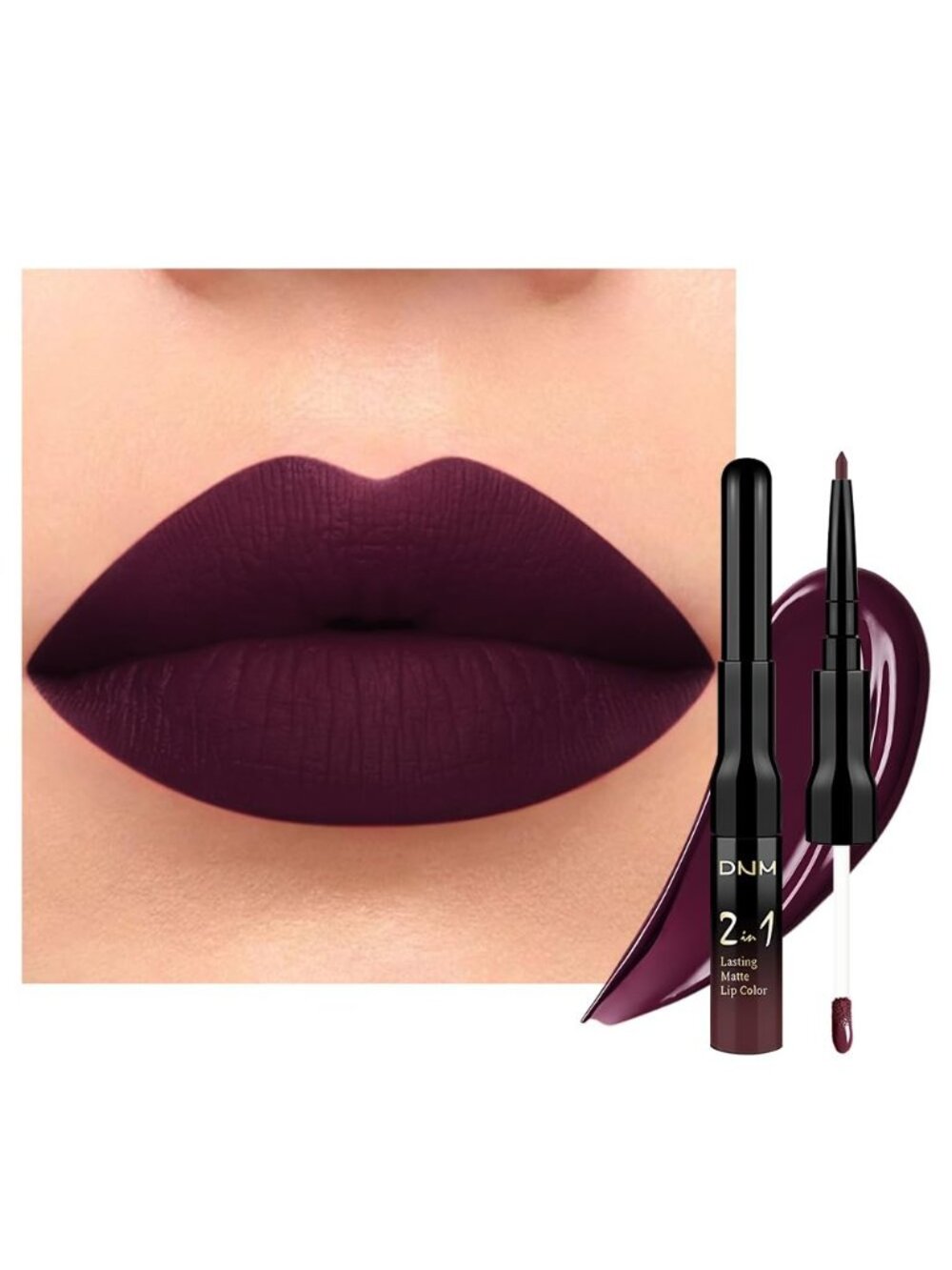 17#-Deep Red 2-in-1 Waterproof Long Lasting Double-Ended Matte Liquid Lipstick